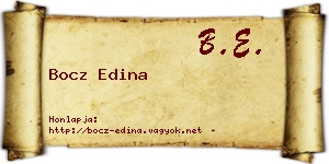 Bocz Edina névjegykártya